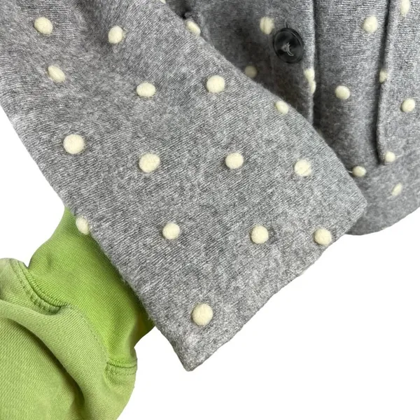 Madewell AG245 Texture & Thread Boxy Bobble Cropped Cardigan Small Polka Pom - Image 5