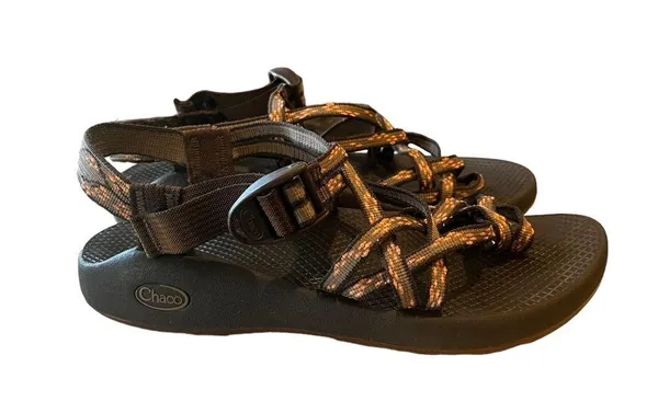Chaco Z/2 Classic Strappy Brown Orange Sandals Sz 8 - Image 3