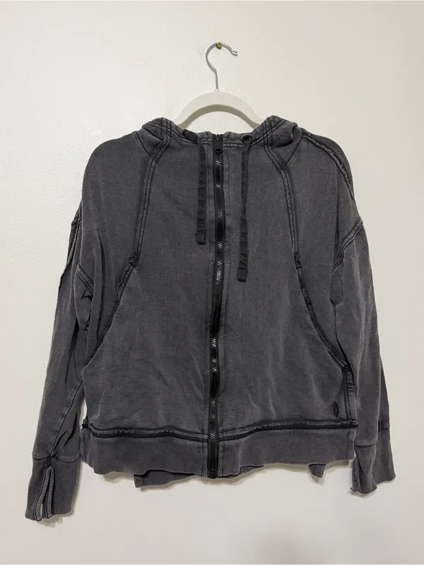 Free People Movement Only One Zip Up Hoodie Black XS Oversized - Image 2