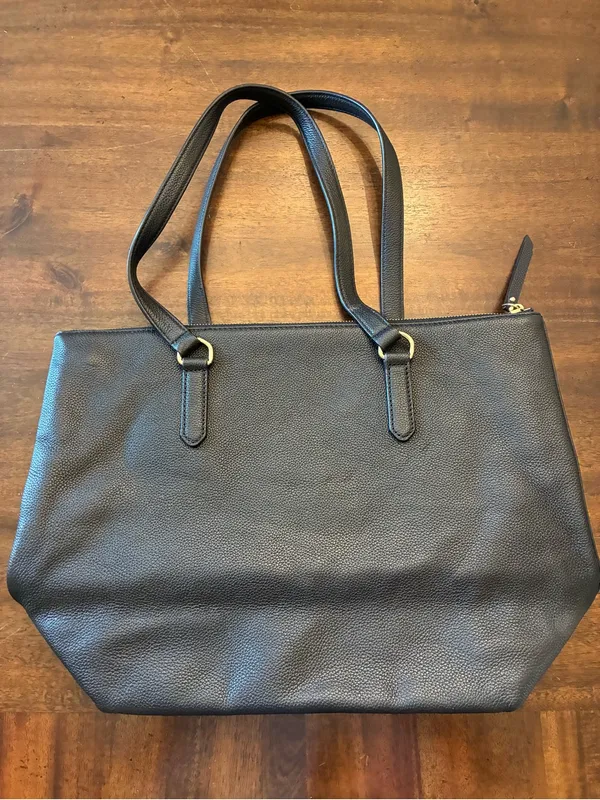 Kate Spade Larchmont Avenue Logo Penny Tote Bag Leather Purse Black - Image 5