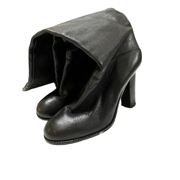 Reiss Women's Black Pull On Knee High Round Toe Leather Boots Size 39 EUR‎ - Image 2