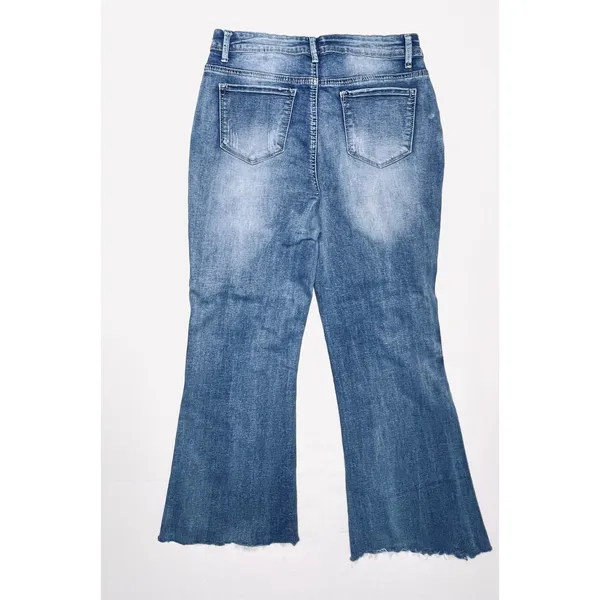 Elite Jeans Ripped Destroyed Blue Jeans‎ High Rise Punk Bohemian Sz 13/14 - Image 9