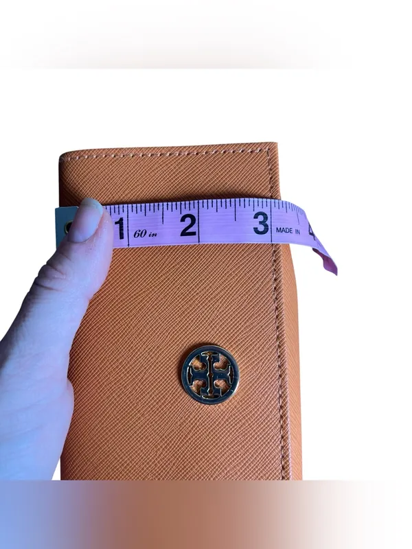 Tory Burch Orange Saffiano Leather Sunglasses Case Eyeglasses Case Travel Bag - Image 11
