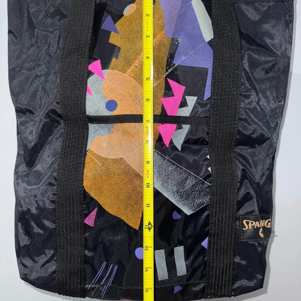 Vintage Spalding Tote Bag Neon Colors‎ Black Retro RARE Gym I - Image 8