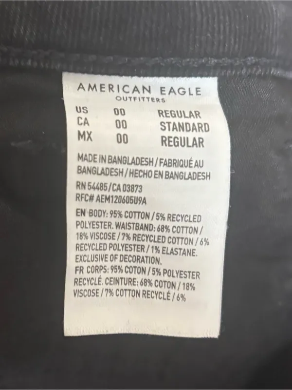 American Eagle Black High Rise Ripped Distressed Ankle Mom Jeans Womens 00 - Image 6