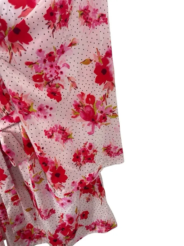 Oscar de la Renta Pink Label Floral Kimono Robe Belted Lounge Lightweight L - Image 4