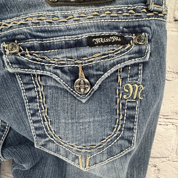 Miss Me Boot Jeans Women’s Size 28 JW5078B5 Embellished Rhinestones Low Rise - Image 8