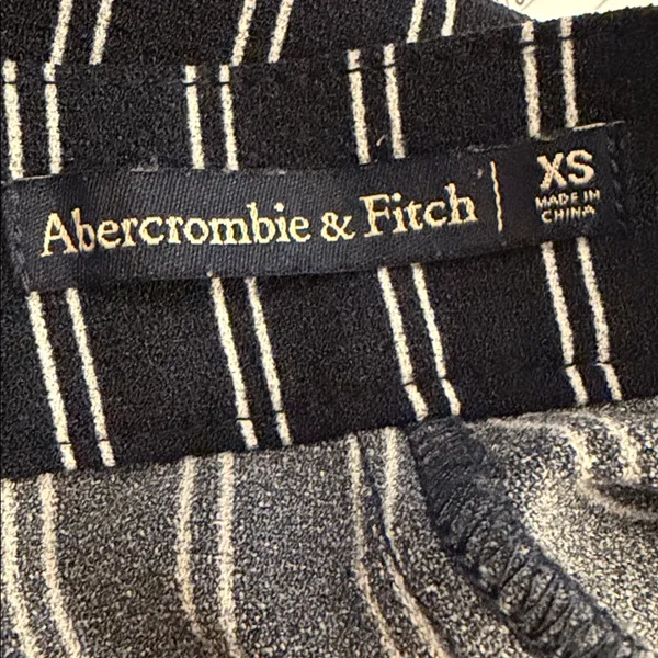 Abercrombie & Fitch Wide Leg Blue White Pinstripe Trouser Pants Size XS - Image 6