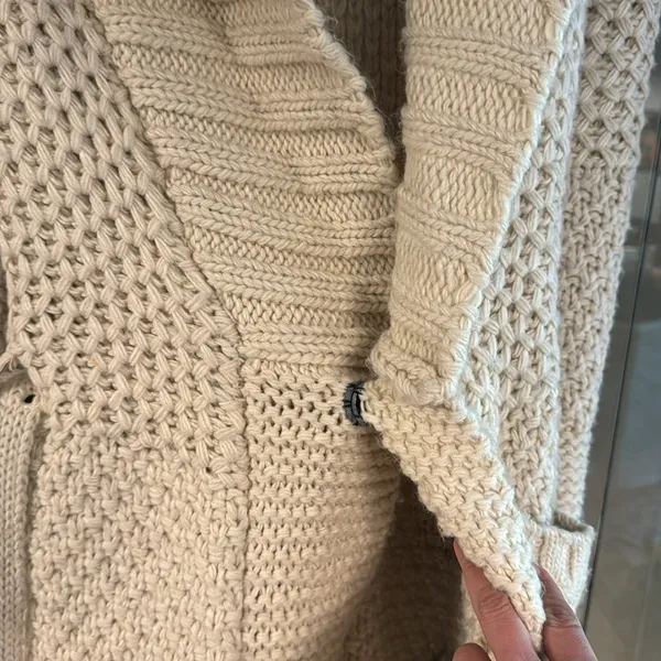 GStar‎ Heavy Long Cardigan Knit, cream, size small, wool! - Image 7