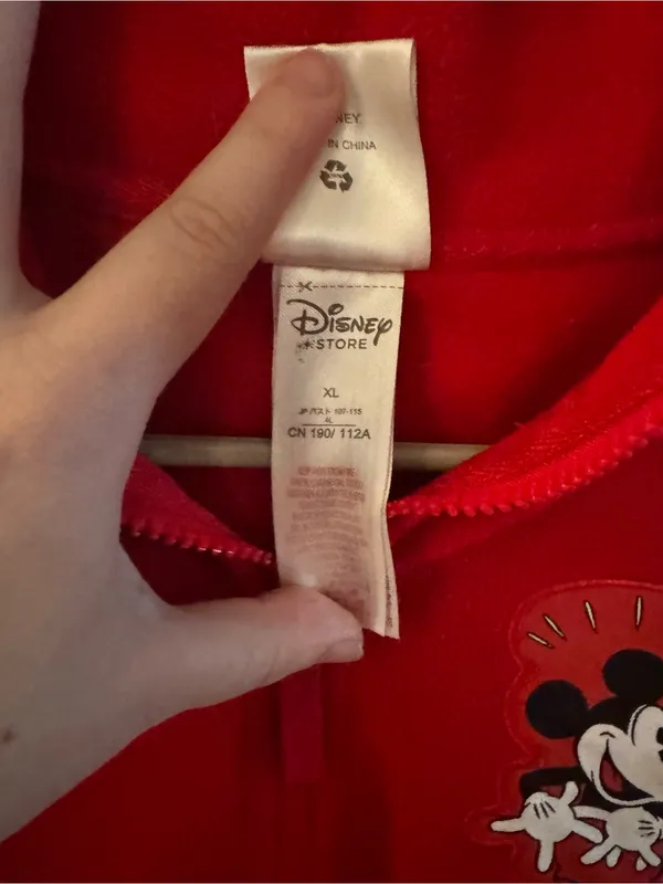 Disney Red Fleece Half-Zip Pullover with Mickey Graphic - Image 5