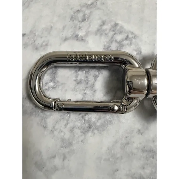 Lululemon Never Lost Keychain Black Beige Stripe Keychain Lanyard Keyring Clip - Image 2