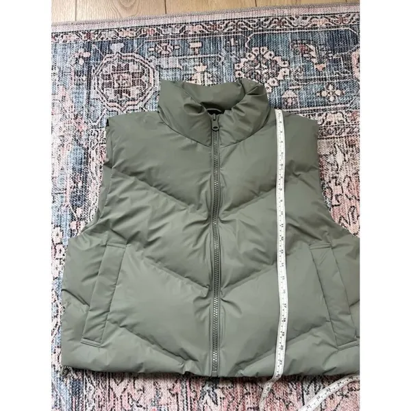 Zara Cropped Puffer Vest in Olive Green Size XL NWOT - Image 7