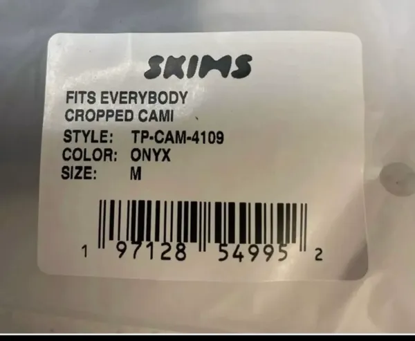 SKIMS Women's Fits Everybody Cropped Cami in Onyx - Image 4