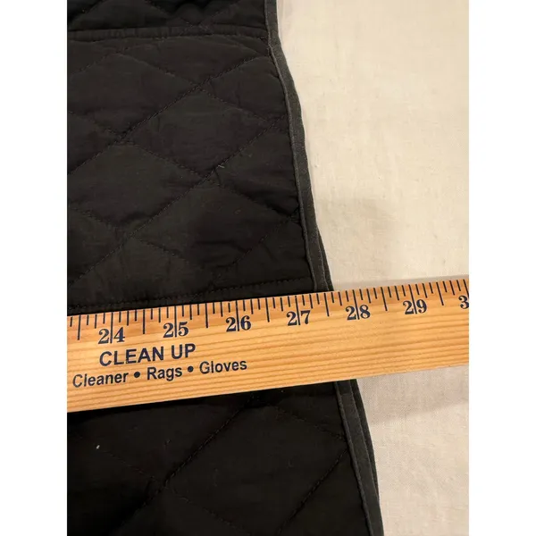 L.L. Bean Quilted Jacket Womens Medium Black Water Resistant Collared Button Up - Image 10