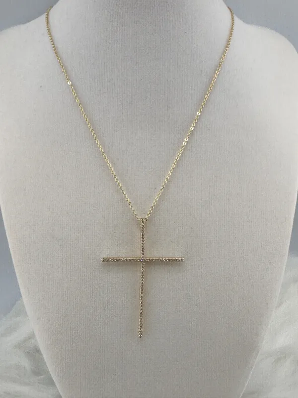 Gold Plated Trendy Long Cross - Image 2