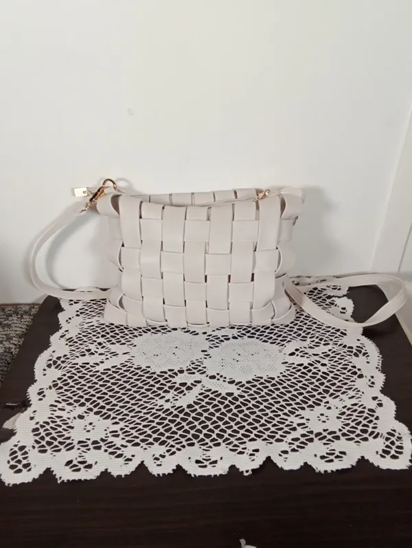 Anthropologie LindyWoven Crossbody Bag - Cream Clutch Spring Summer Womens - Image 3