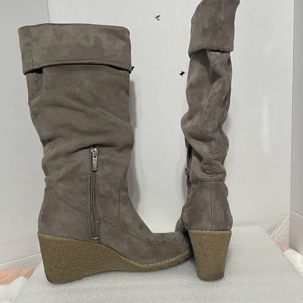Bass under-the-Knee Slouch Suede Boots - Gray - Image 4
