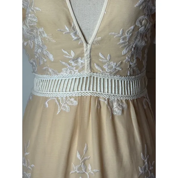 Saylor Dress Women XS Cream Ivory Floral Lace Embroidered Alexa‎ Mini Cocktail - Image 9