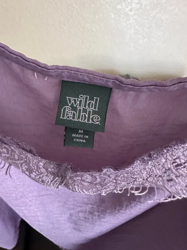 Wild Fable Purple Lace Trim Tank Top - Image 3