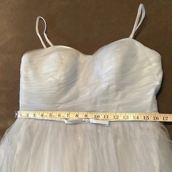 Women’s Tea Length Blue Prom Party Dress Corset Back Sweetheart Neckline Size 14 - Image 9