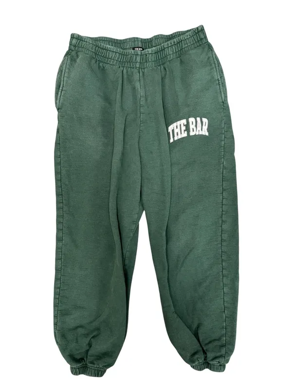 The Bar Varsity Fleece Sweatpants Hunter Green White XL READ - Image 4