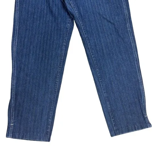 Lee Vintage 90s Tapered Ankle Mom‎ Jeans Striped Denim Union Made Modern Size 10 - Image 3