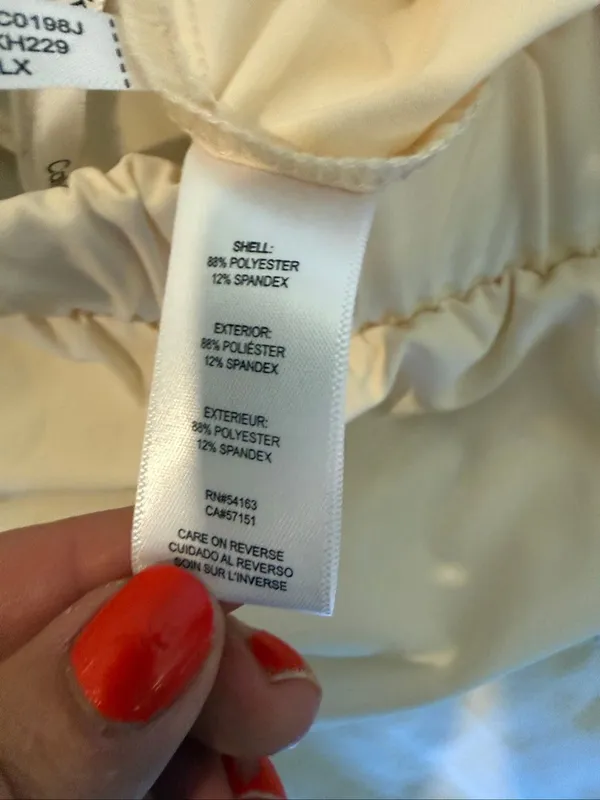 Calvin Klein ivory pleat front tie waist crop pant small - Image 5