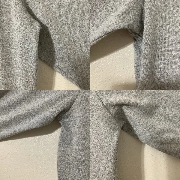 Gnome Sweater Large Fall Autumn‎ Gnome Wearable Art Novelty Patchwork Oversized Gray - Image 5