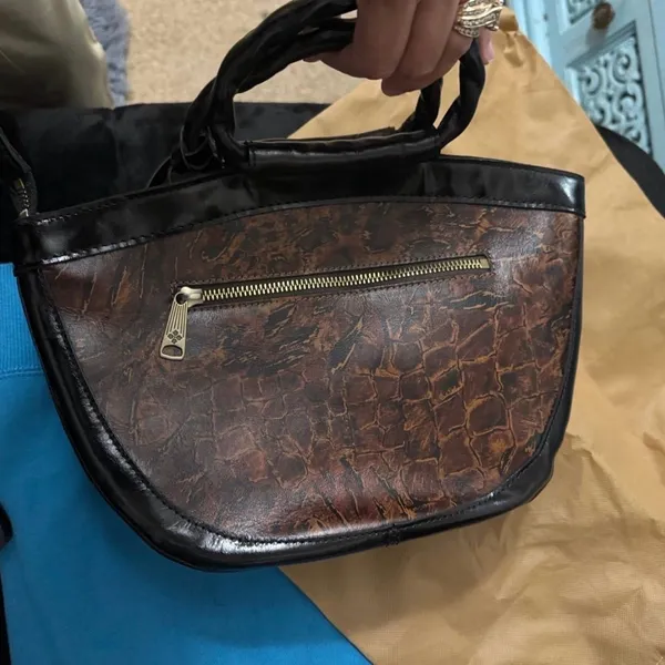 Patricia Nash Dark Brown and Black Shoulder Bag - Image 5
