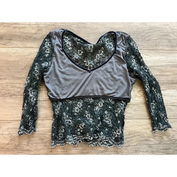 Vintage‎ y2k Moda International Black Lace Whimsy Blouse Top Shirt Whimsygoth - Image 3