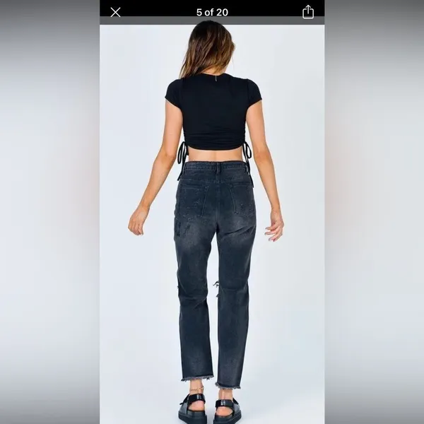 Princess Polly enissa black distressed‎ jeans 6 - Image 5