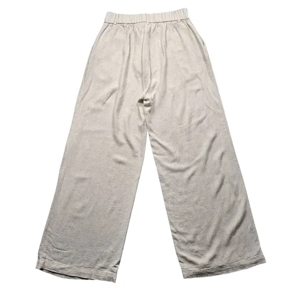 Blenca Viscose Linen Blend Wide Leg Pants Womens Medium Beige - Image 3