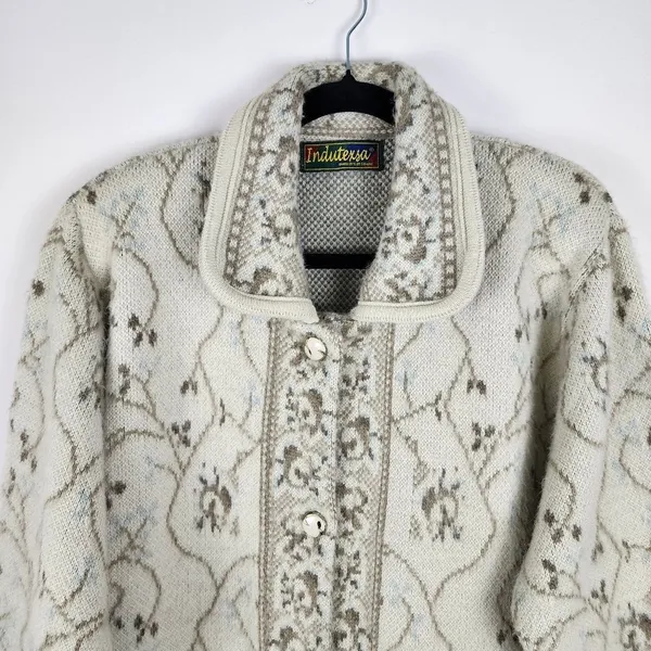 Vintage Cardigan Indutexsa Floral Knit Coastal Grandma Sweater - Image 11