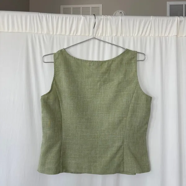90s Vintage Sag Harbor Sleeveless Top Petite 10 Minimalist Preppy Fall Coquette - Image 2