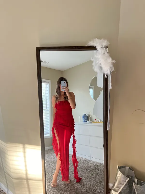 More To Come Frankie Maxi Dress In Bright Red - Image 6