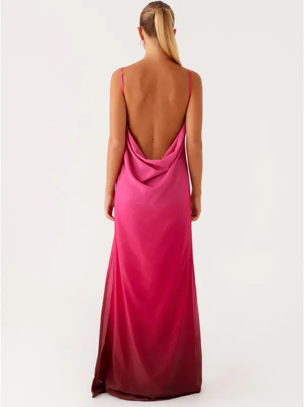 Peppermayo Fuschia Ombré Maxi Backless Shift Dress - Image 2