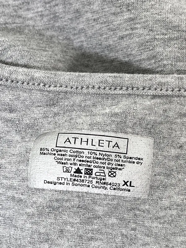 Athleta Grey Side Ruched Stretch Cotton Tank Top, Size XL - Image 3