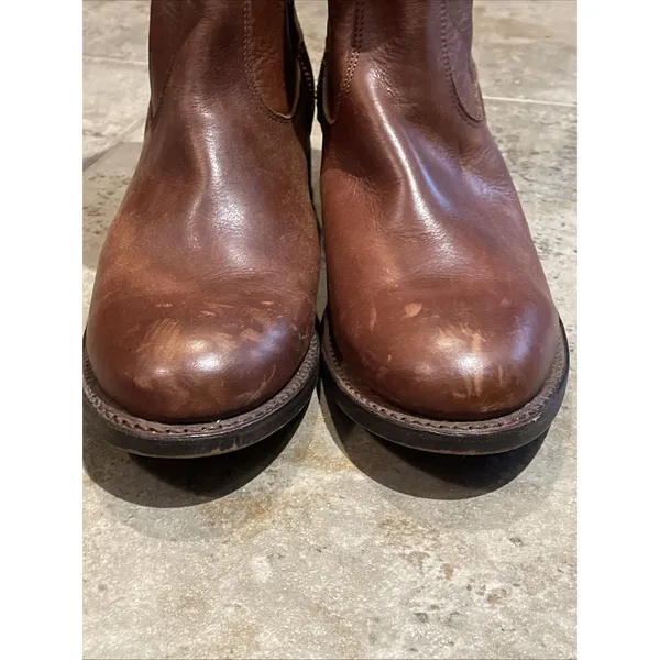 Justin Boots Cognac Leather Moto Western Ankle Boots Womens 7B MSL106 - Image 15