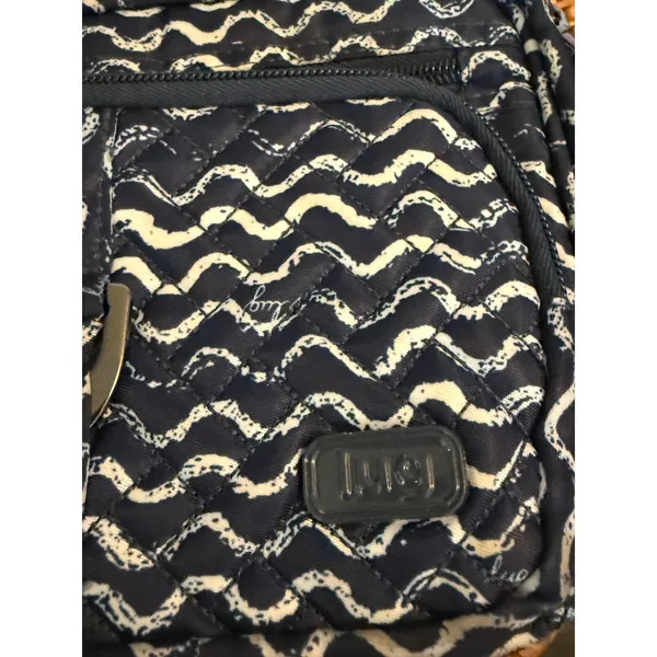 Lug Carousel Convertible Crossbody Belt‎ Bag Navy Wavy Quilted Travel Purse - Image 2
