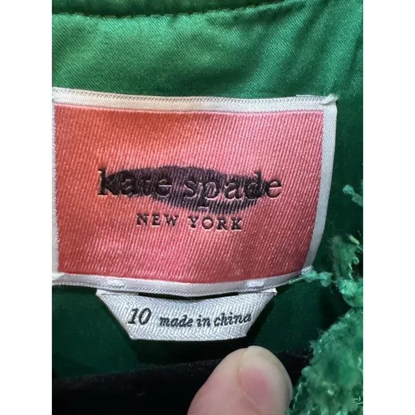 Kate Spade New York sequin tweed shift dress‎ in Plaza green Size 10 - Image 6