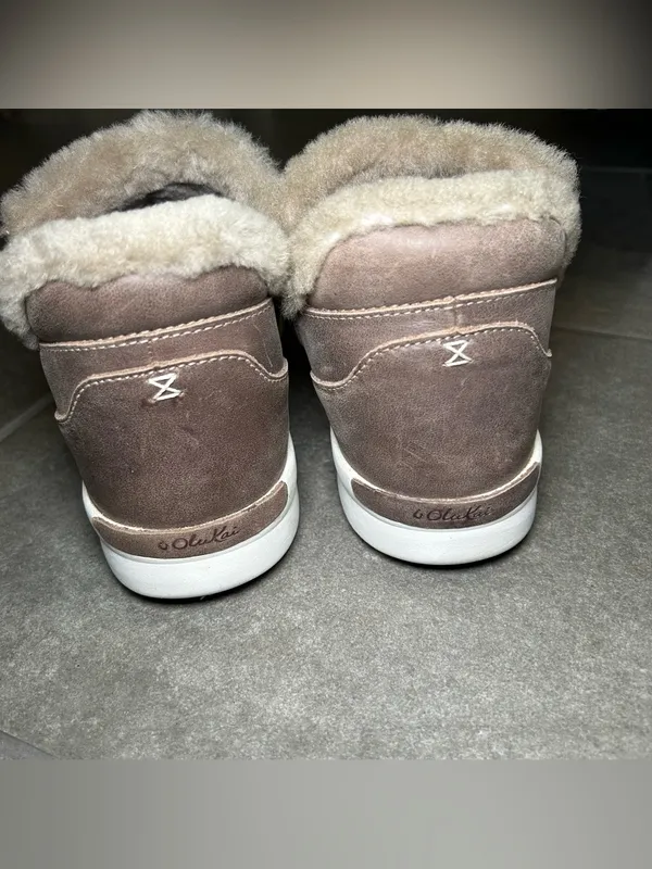 Olukai Malua Hulu Brown Leather Fur Lined Slip On Boots Women’s Shoe Size 8.5 - Image 8