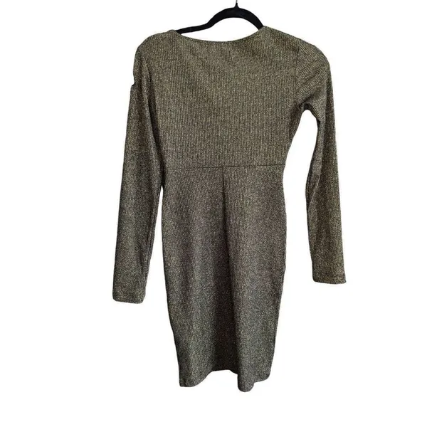 Urban Outfitters Metallic black/gold bodycon dress Small - Image 2
