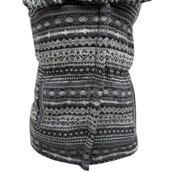 Athleta Fair Isle Goose Down Puffer Vest Grey Black Sm Atheisure Full‎ Zip Ski - Image 4