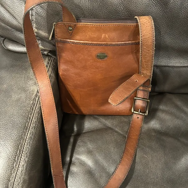 Fossil Brown Leather Crossbody Bag - Image 8
