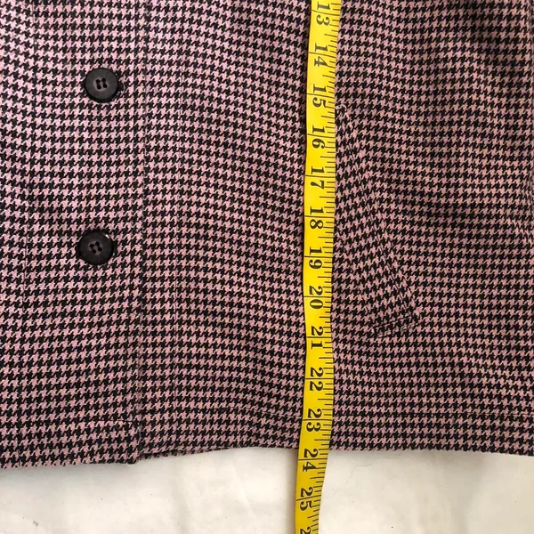 2000s Y2K Vintage Purple white checkered plaid gingham button-up blazer preppy old money retro jacket #coquette #twee Size L, measurements in pics - Image 7