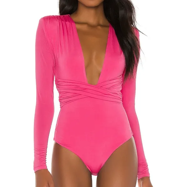 Lovers + Friends Anya Long Sleeve Pink Bodysuit Women’s X-Small - Image 2