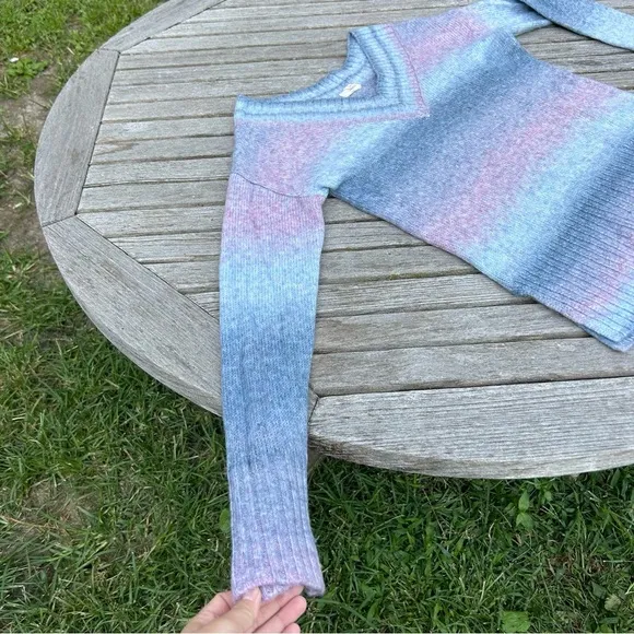 Sweater‎ Blue Pink Cotton Candy Ombre Striped Knit size small a new approach Ana - Image 4