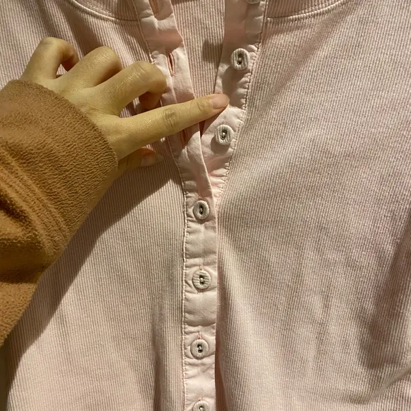 Free people Pink ribbed long sleeve Button-Up Cardigan - Image 5