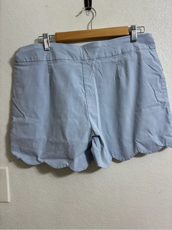 Women's Light Blue Scallop Hem Shorts 14 - Image 2
