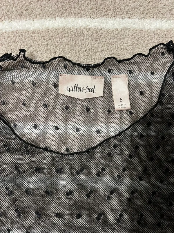 Willow + Root Black Sheer Shirt - Image 2